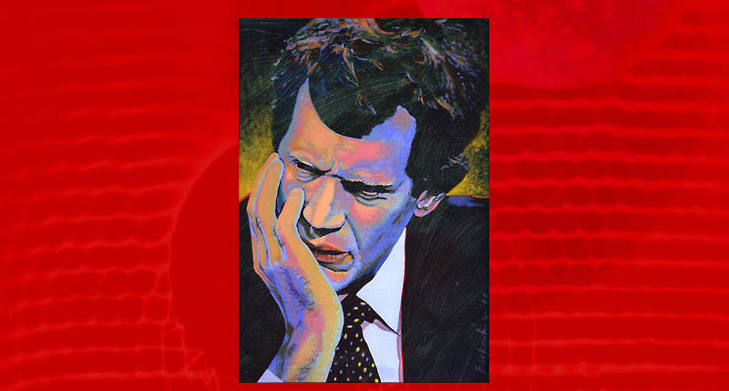 acrylic painting. David Letterman