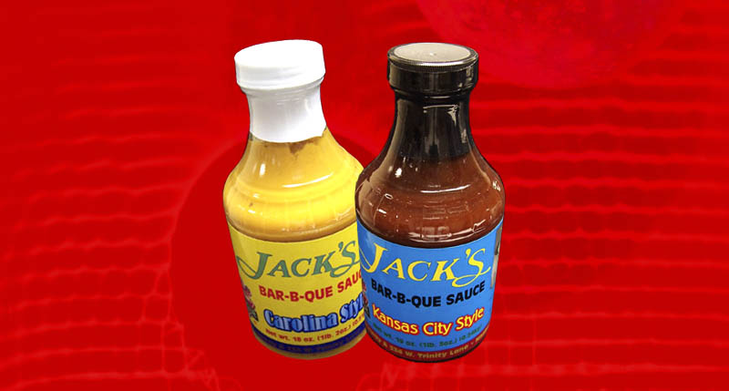 Jack's Carolina and Kansas City Style sauce labels