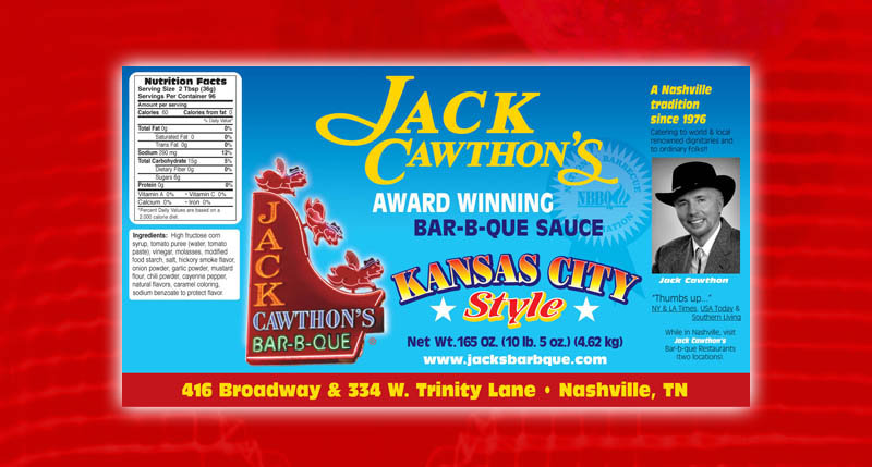 Jack's Kansas City Style Gallon size label