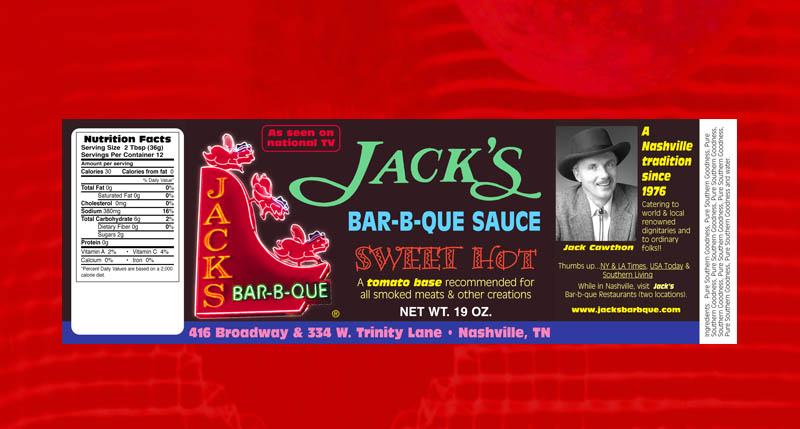 Sweet Hot BBQ sauce label