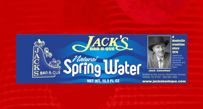 Jack's Spring Water label