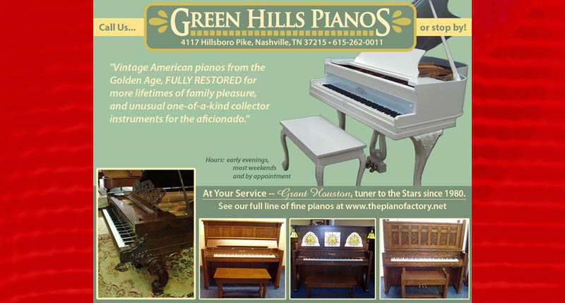website for Green Hills Pianos retail store