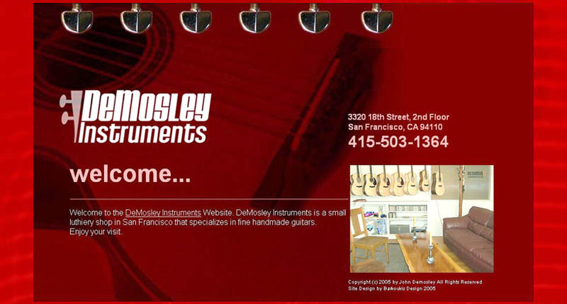 San Francisco luthier John DeMosley's website